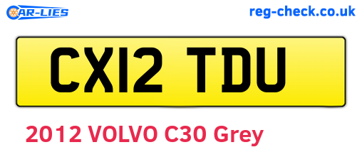 CX12TDU are the vehicle registration plates.