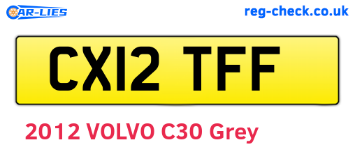 CX12TFF are the vehicle registration plates.