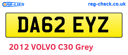 DA62EYZ are the vehicle registration plates.