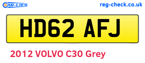 HD62AFJ are the vehicle registration plates.