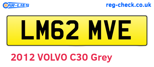 LM62MVE are the vehicle registration plates.