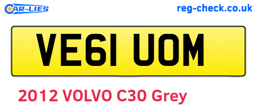 VE61UOM are the vehicle registration plates.