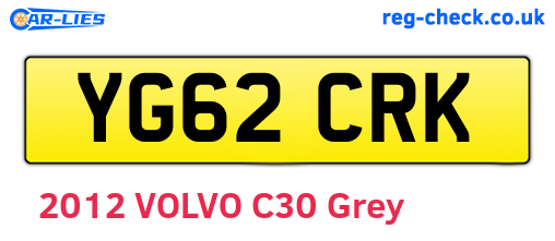 YG62CRK are the vehicle registration plates.