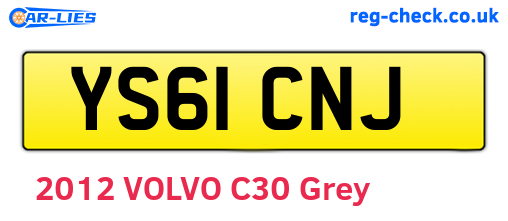YS61CNJ are the vehicle registration plates.