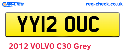 YY12OUC are the vehicle registration plates.