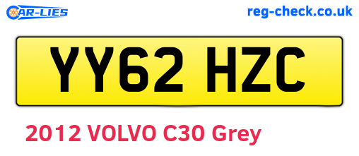 YY62HZC are the vehicle registration plates.