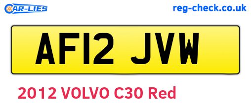 AF12JVW are the vehicle registration plates.