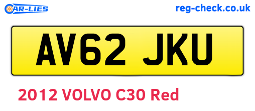 AV62JKU are the vehicle registration plates.