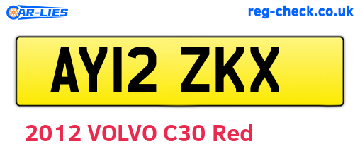 AY12ZKX are the vehicle registration plates.