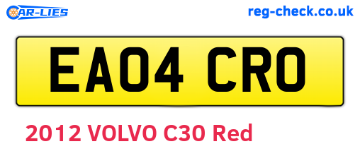 EA04CRO are the vehicle registration plates.