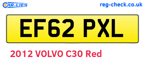 EF62PXL are the vehicle registration plates.