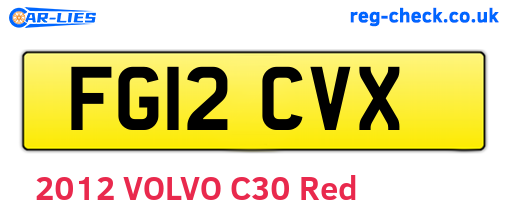 FG12CVX are the vehicle registration plates.