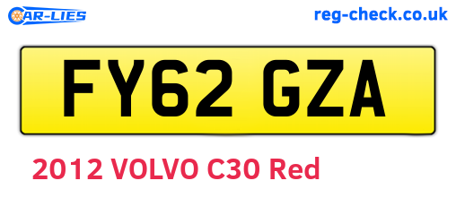 FY62GZA are the vehicle registration plates.
