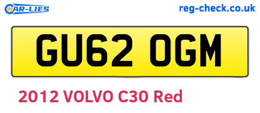 GU62OGM are the vehicle registration plates.