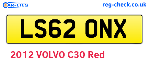 LS62ONX are the vehicle registration plates.
