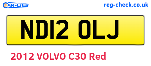 ND12OLJ are the vehicle registration plates.