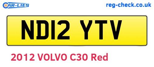 ND12YTV are the vehicle registration plates.