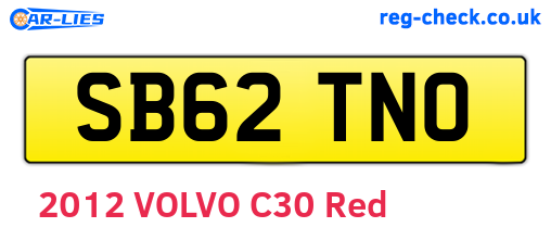 SB62TNO are the vehicle registration plates.