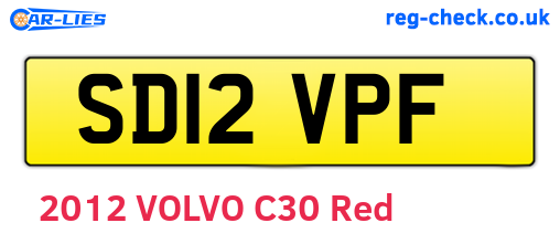 SD12VPF are the vehicle registration plates.