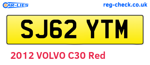 SJ62YTM are the vehicle registration plates.