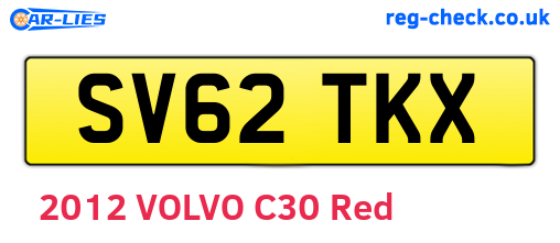 SV62TKX are the vehicle registration plates.