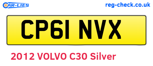 CP61NVX are the vehicle registration plates.