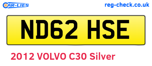 ND62HSE are the vehicle registration plates.