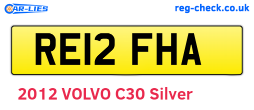 RE12FHA are the vehicle registration plates.