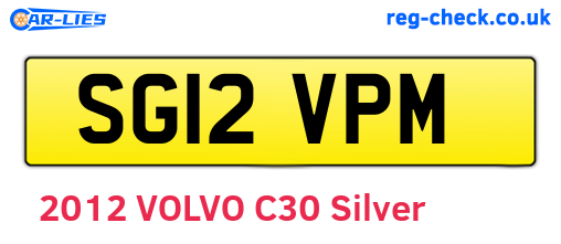 SG12VPM are the vehicle registration plates.