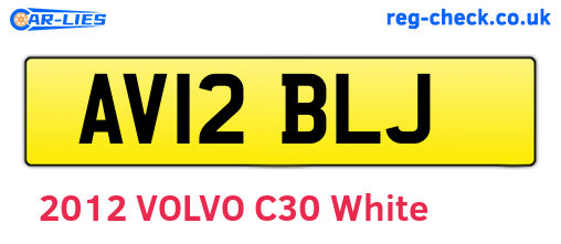 AV12BLJ are the vehicle registration plates.