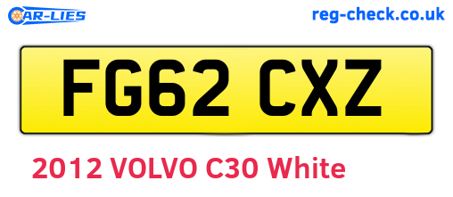 FG62CXZ are the vehicle registration plates.