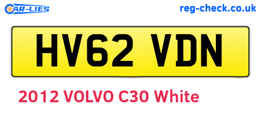 HV62VDN are the vehicle registration plates.