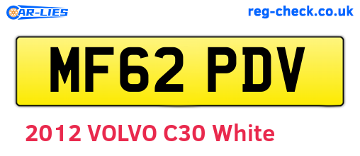 MF62PDV are the vehicle registration plates.