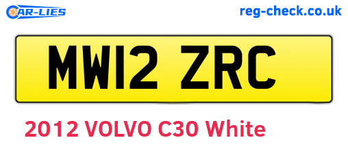 MW12ZRC are the vehicle registration plates.