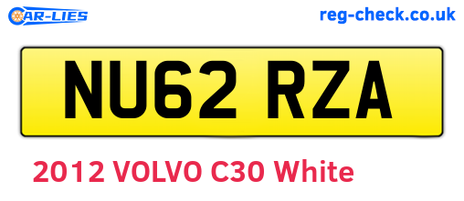 NU62RZA are the vehicle registration plates.