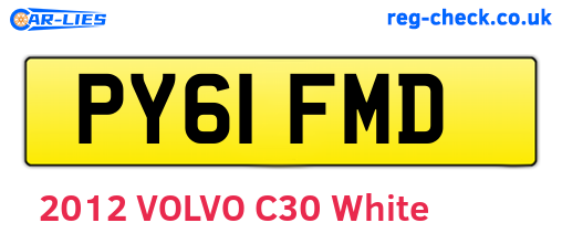 PY61FMD are the vehicle registration plates.