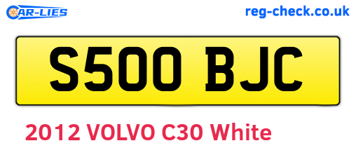 S500BJC are the vehicle registration plates.