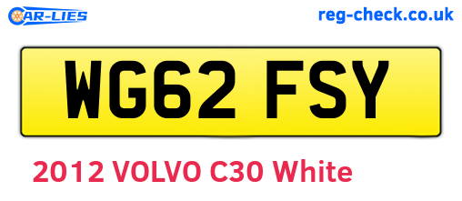 WG62FSY are the vehicle registration plates.