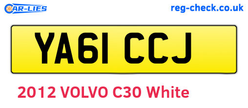 YA61CCJ are the vehicle registration plates.