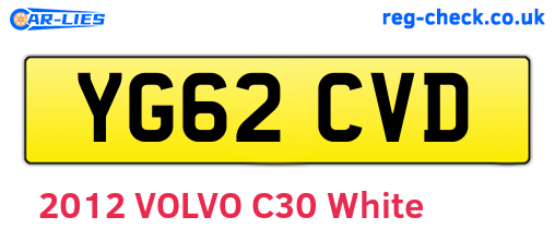 YG62CVD are the vehicle registration plates.