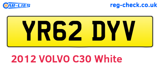 YR62DYV are the vehicle registration plates.
