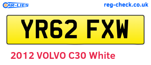 YR62FXW are the vehicle registration plates.