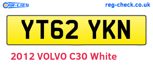 YT62YKN are the vehicle registration plates.