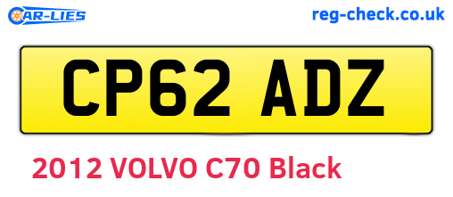 CP62ADZ are the vehicle registration plates.