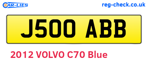 J500ABB are the vehicle registration plates.