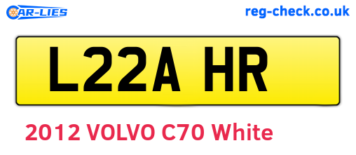L22AHR are the vehicle registration plates.