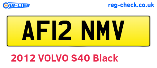 AF12NMV are the vehicle registration plates.