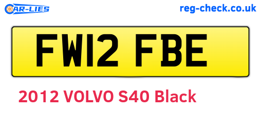 FW12FBE are the vehicle registration plates.
