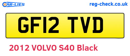 GF12TVD are the vehicle registration plates.