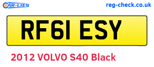 RF61ESY are the vehicle registration plates.